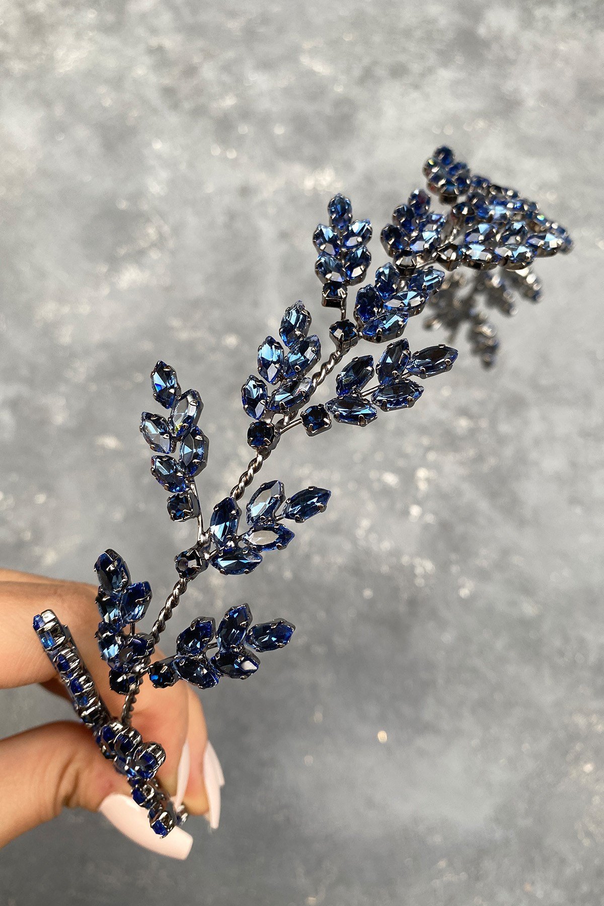 Beril Leaf Motif Bridal Henna Crown Hair Accessory