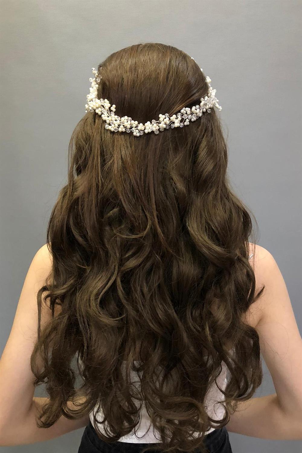Wholesale Double Sided Pearled Arrow Bridal Hair Accessory