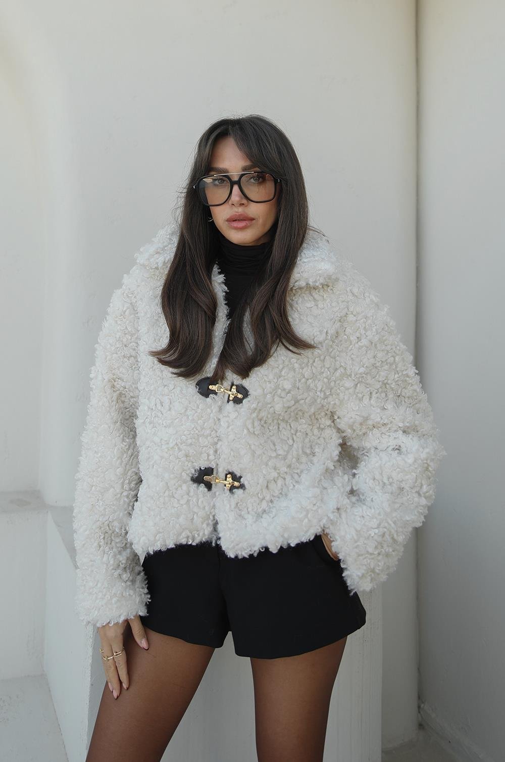 Ekru Kanca Klipsli Teddy Mont 1399,00 TL