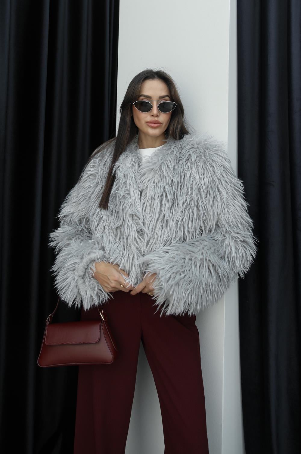Gri Rachel Suni Kürk Ceket 1499,00 TL