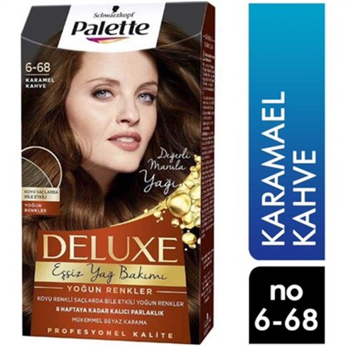 Palette Deluxe Eşsiz Yağ Bakımı Saç Boyası Karamel Kahve 6 68 | Farma Ucuz