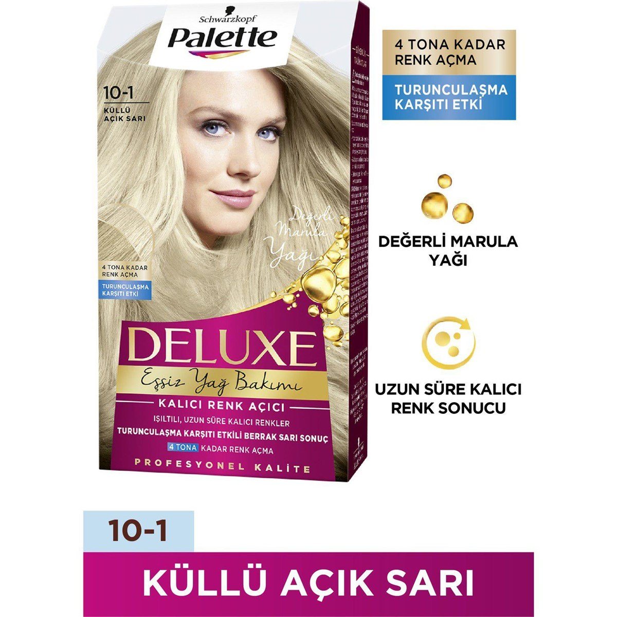 PALETTE Deluxe Eşsiz Yağ Bakımı Saç Boyası Küllü Açık Sarı 10 1 | Farma Ucuz
