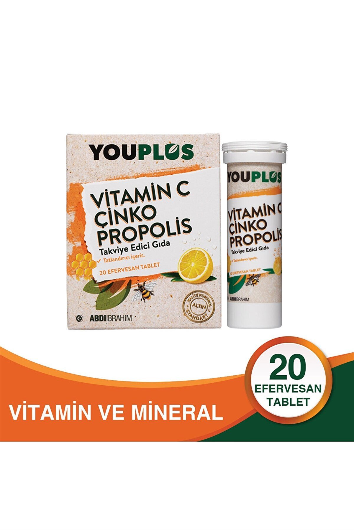 YOUPLUS Vitamin C Çinko Propolis Efervesan Tablet | Farma Ucuz