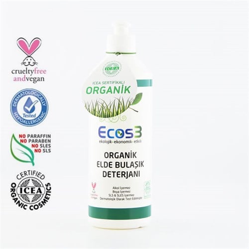 Organik Elde Bulaşık Deterjanı (500 ml) Ecos3