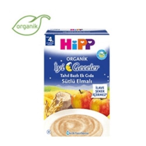 Organik İyi Geceler Sütlü ve Elmalı Ek Gıda (250 gr) HippHİPP