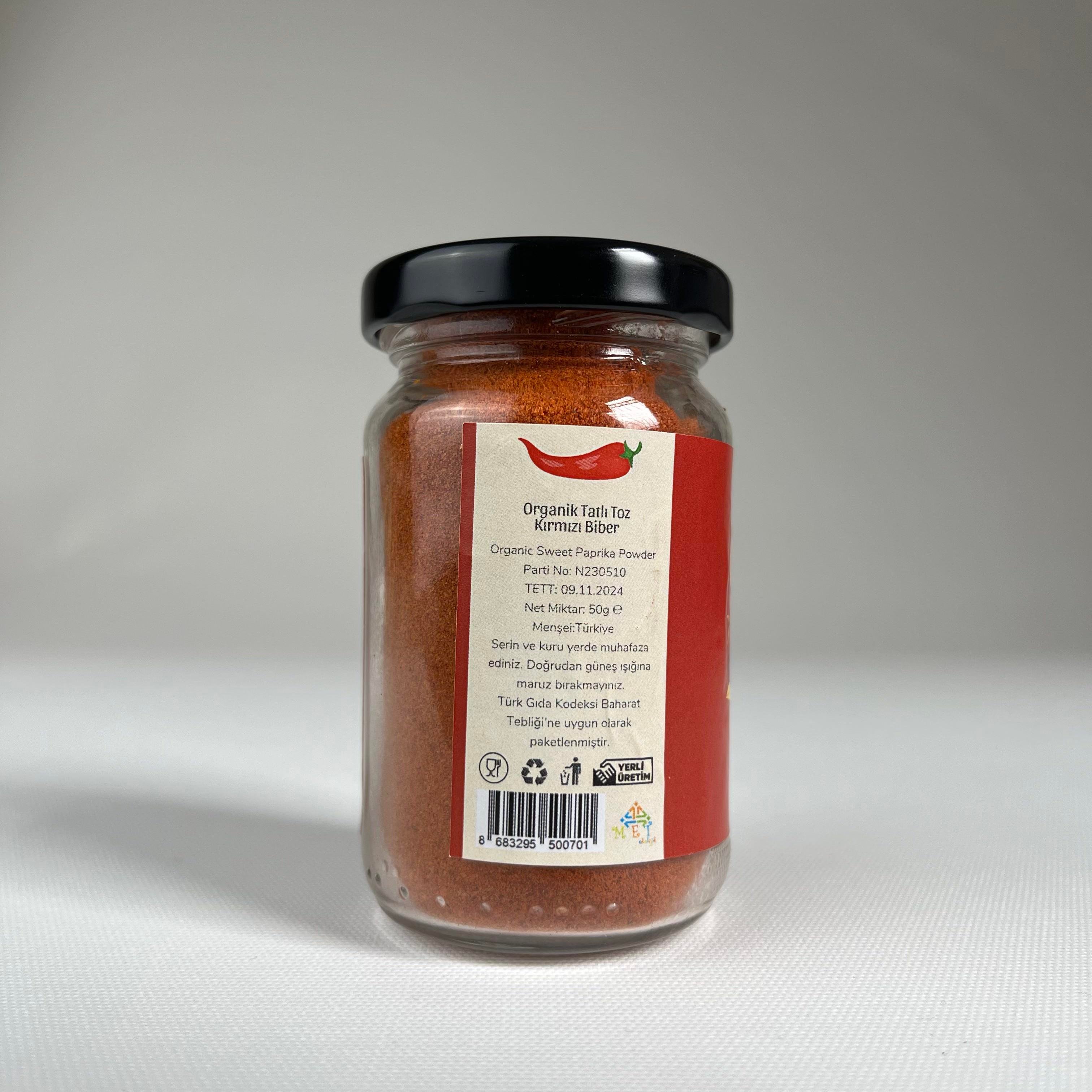 Organik Kırmızı Toz Tatlı Biber (50 gr) Doğal Bi'Market