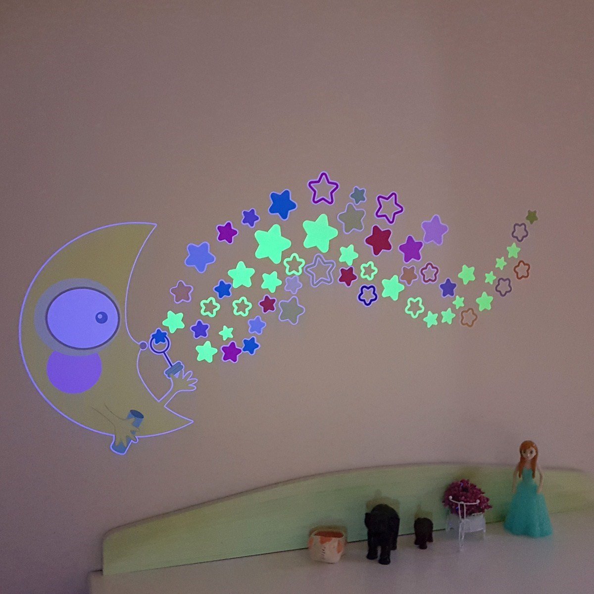 Dekorloft Aydede ve Yıldızlar Fosforlu Çocuk Odası Duvar Sticker FS-202