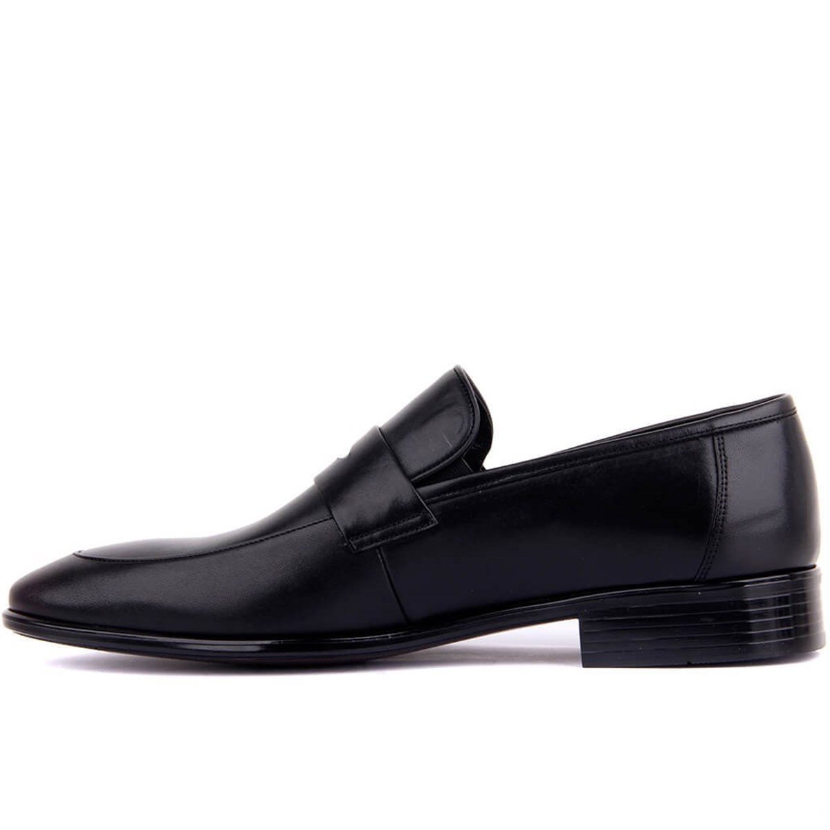 Bağcıksız Siyah Deri Erkek Klasik Ayakkabı 9074 46