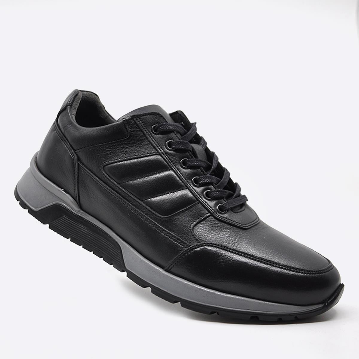 Fosco Hakiki Deri Siyah Kışlık Sneaker Erkek Ayakkabı 2513 46