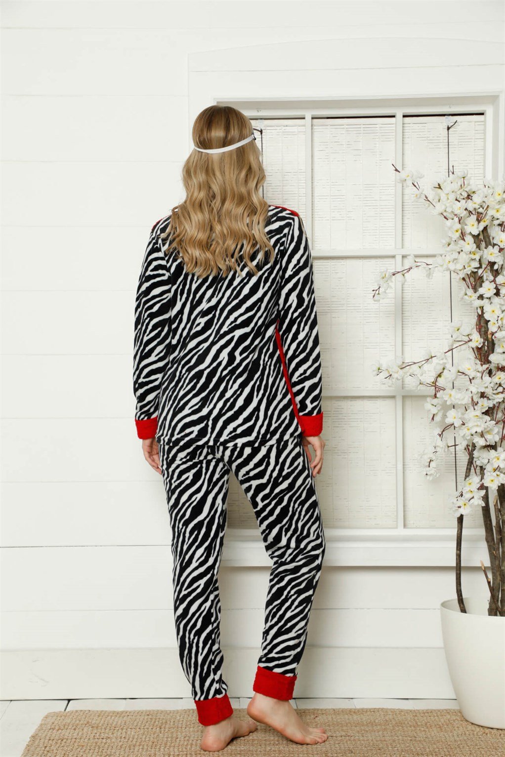 Akbeniz Welsoft Polar Kadın Manşetli Pijama Takımı