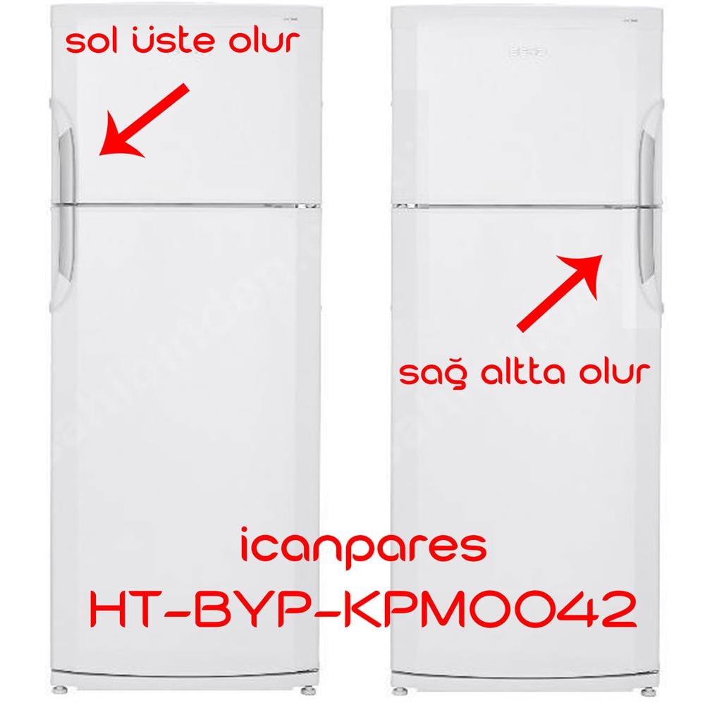 Beko Uyumlu D9430NME Buzdolabı Kapı Kolu Sapı (Buzdolabı Karşında SOL ÜSTE  veya SAĞ ALTTA uyar)