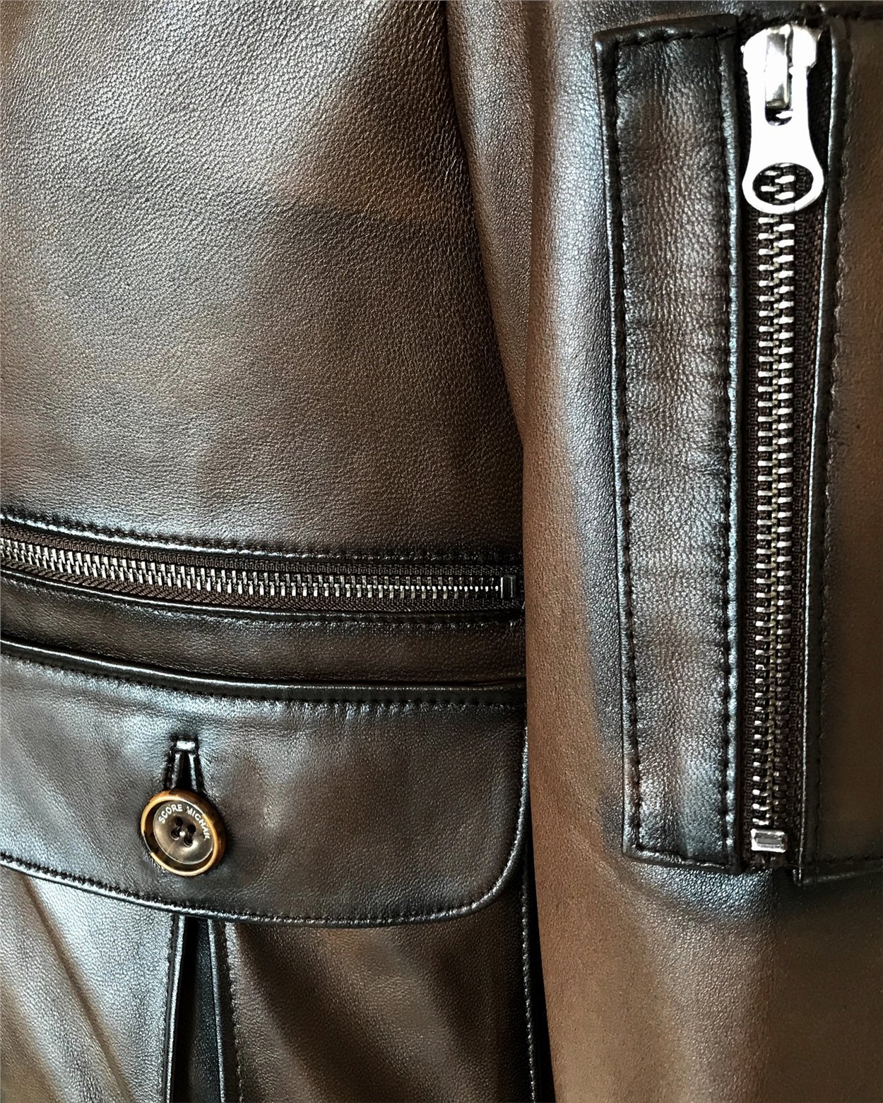 100% original lambskin fur collar coat leather jacket Taba T5058