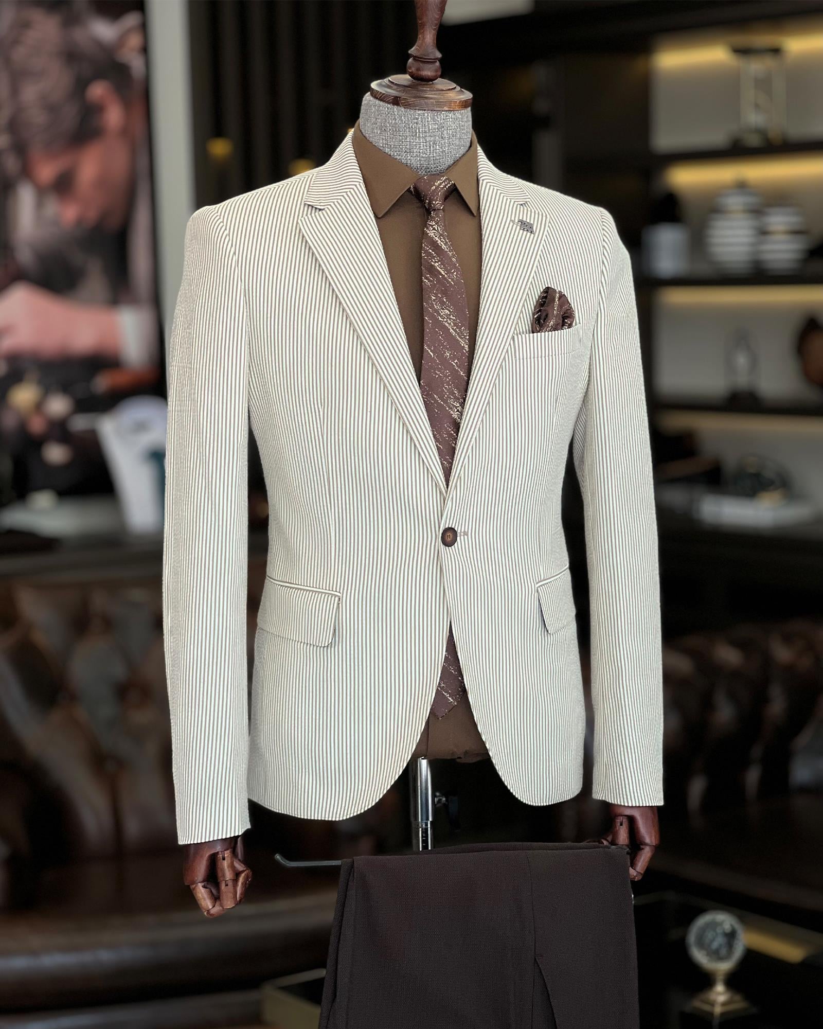 TerziAdemAltun İtalyan stil erkek slim fit mono yaka keten