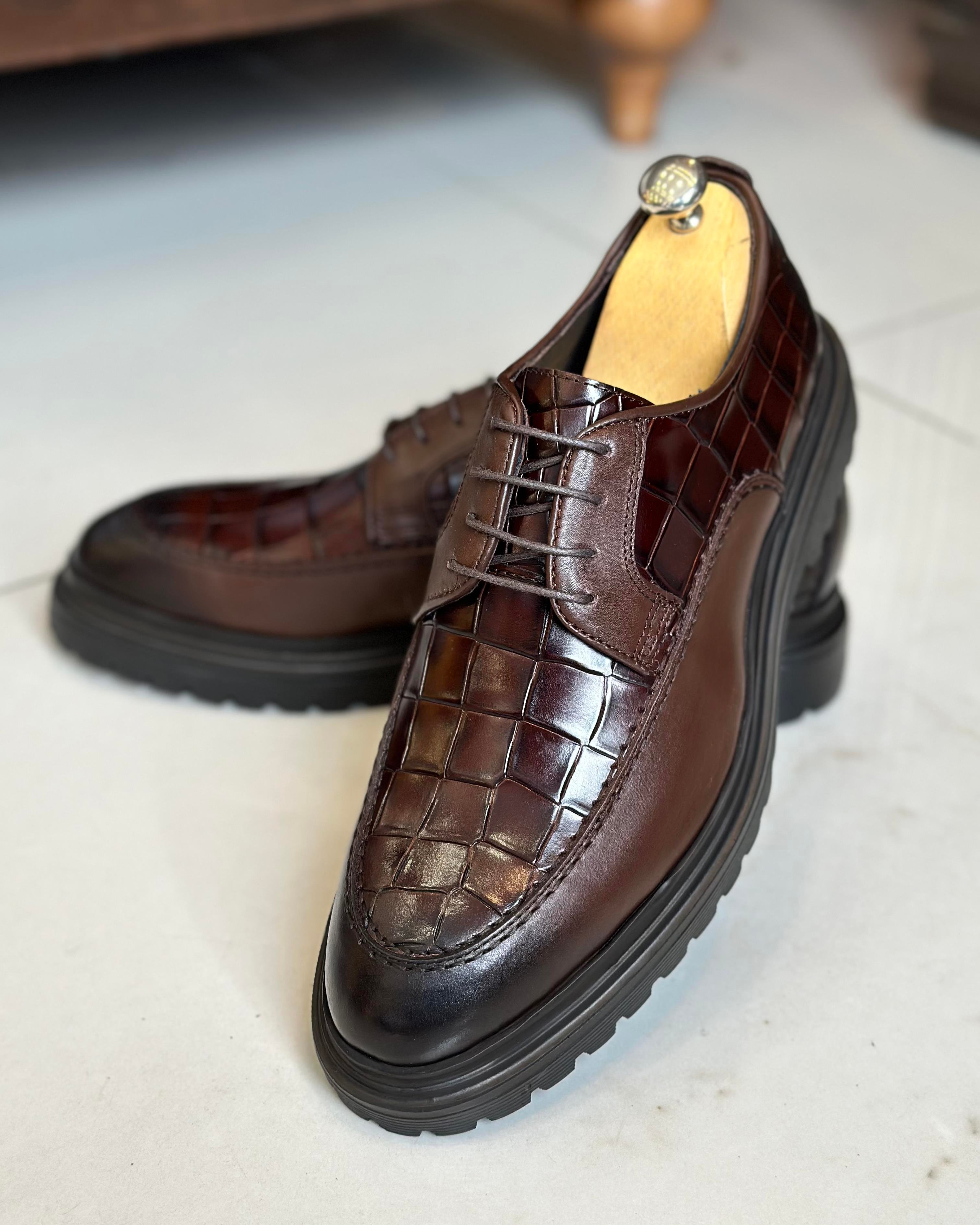 Italian style inner outer natural leather crocodile men's shoes
