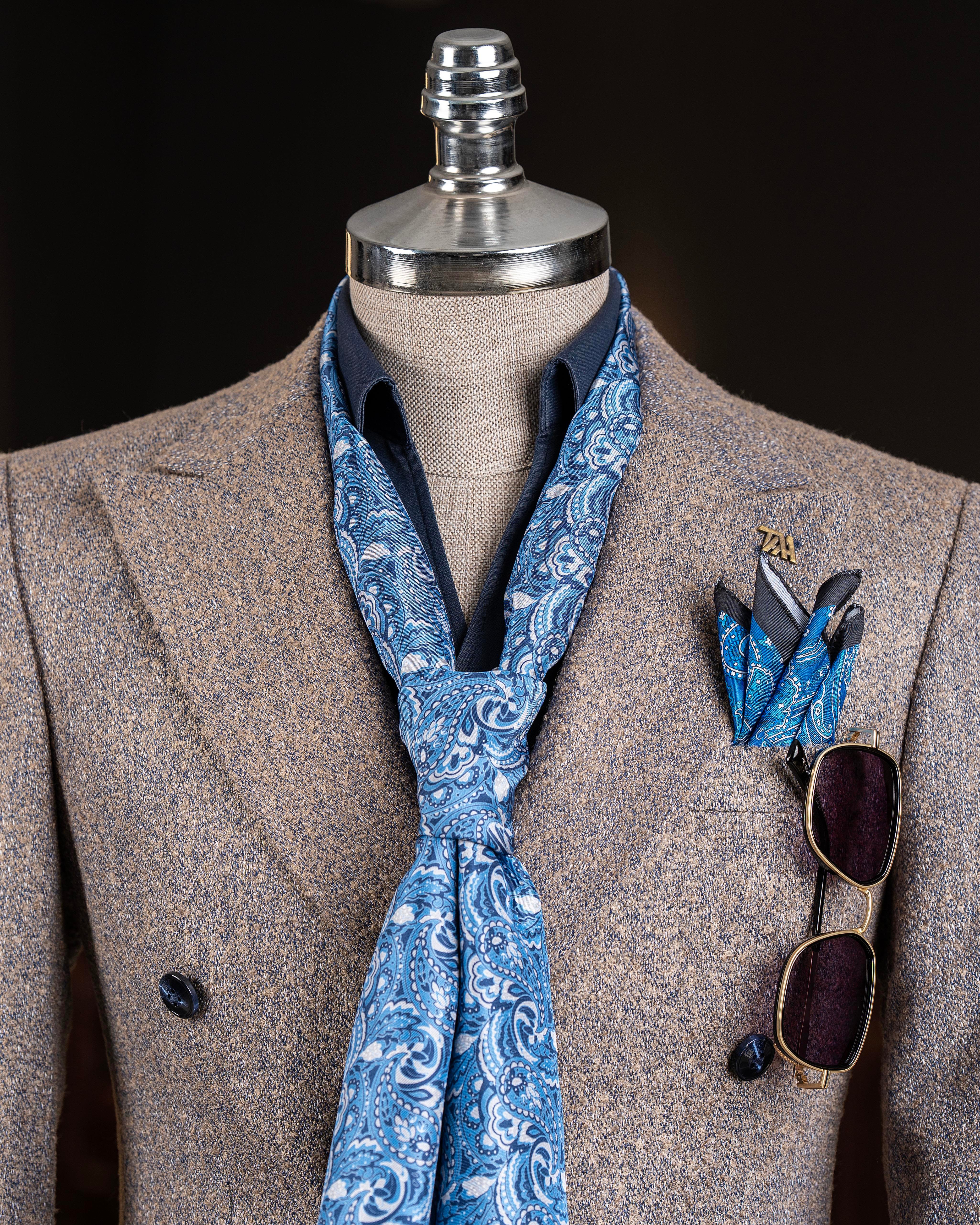 Italian style double breasted men's single jacket blue T10894