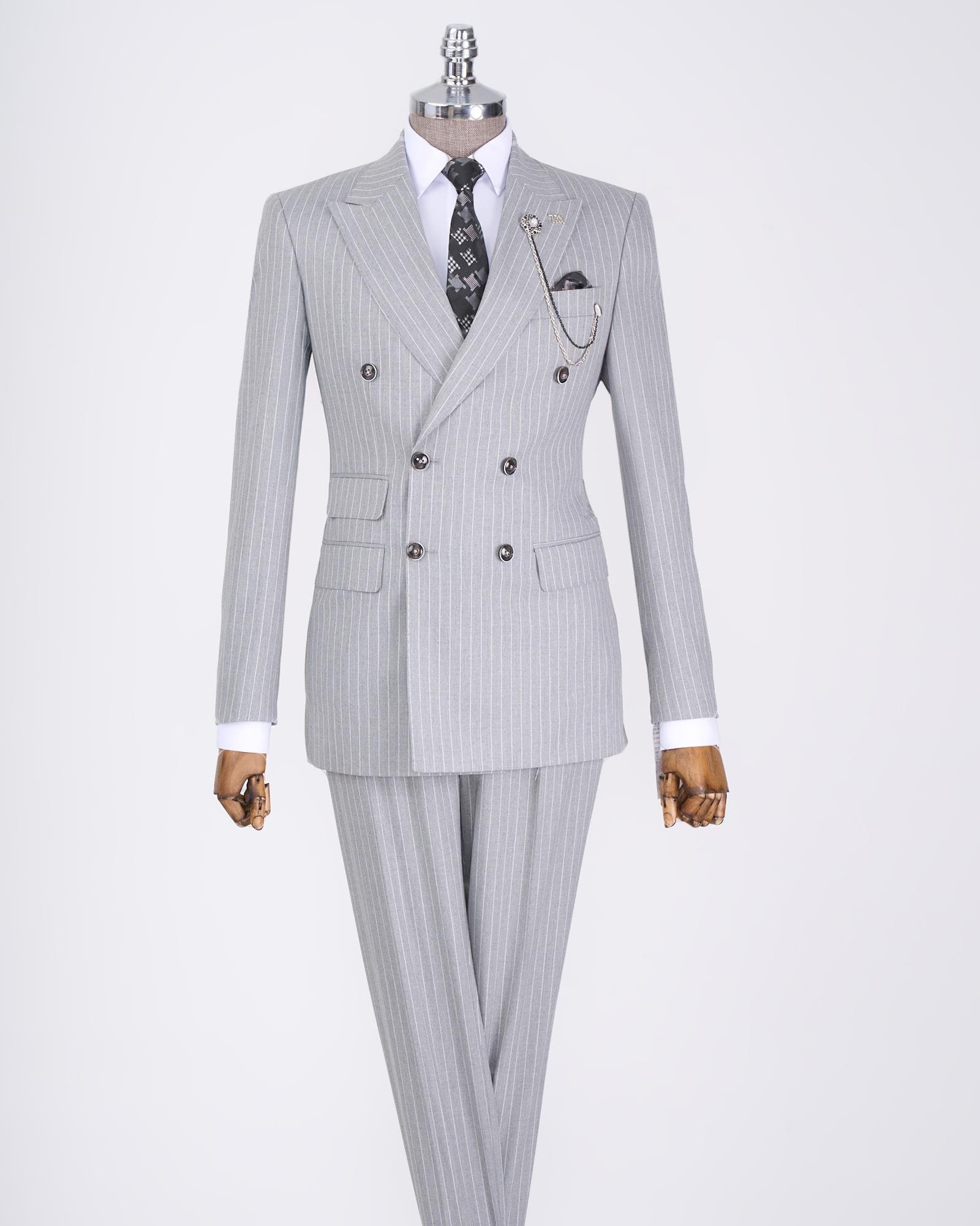 スーツ SAMUEL GUI YANG LEE TROUSER DOVE GREY LOOSE SUIT PANT GREY