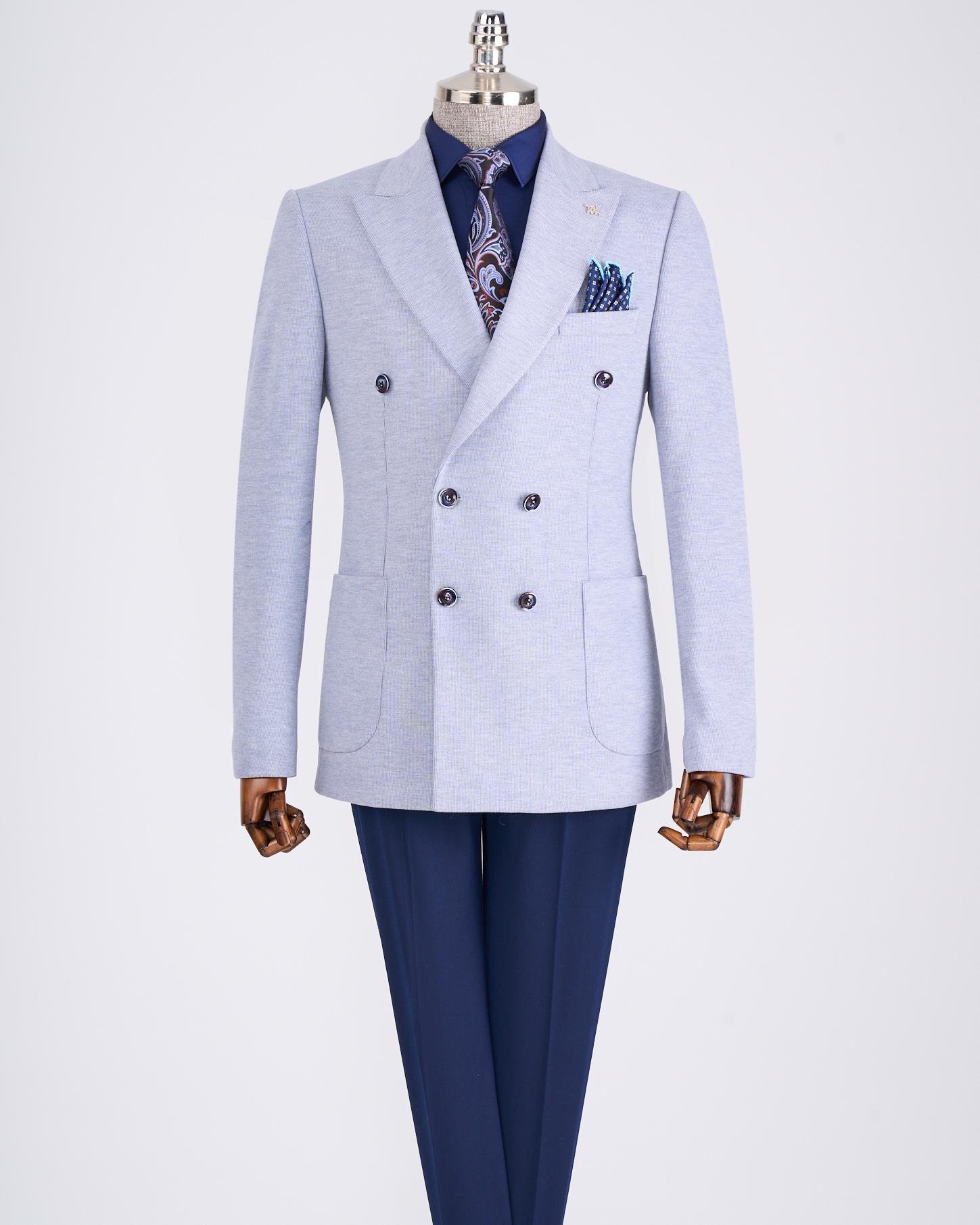 絶妙なデザイン style Italian slim jacket single men's breasted double fit ジャケット・アウター