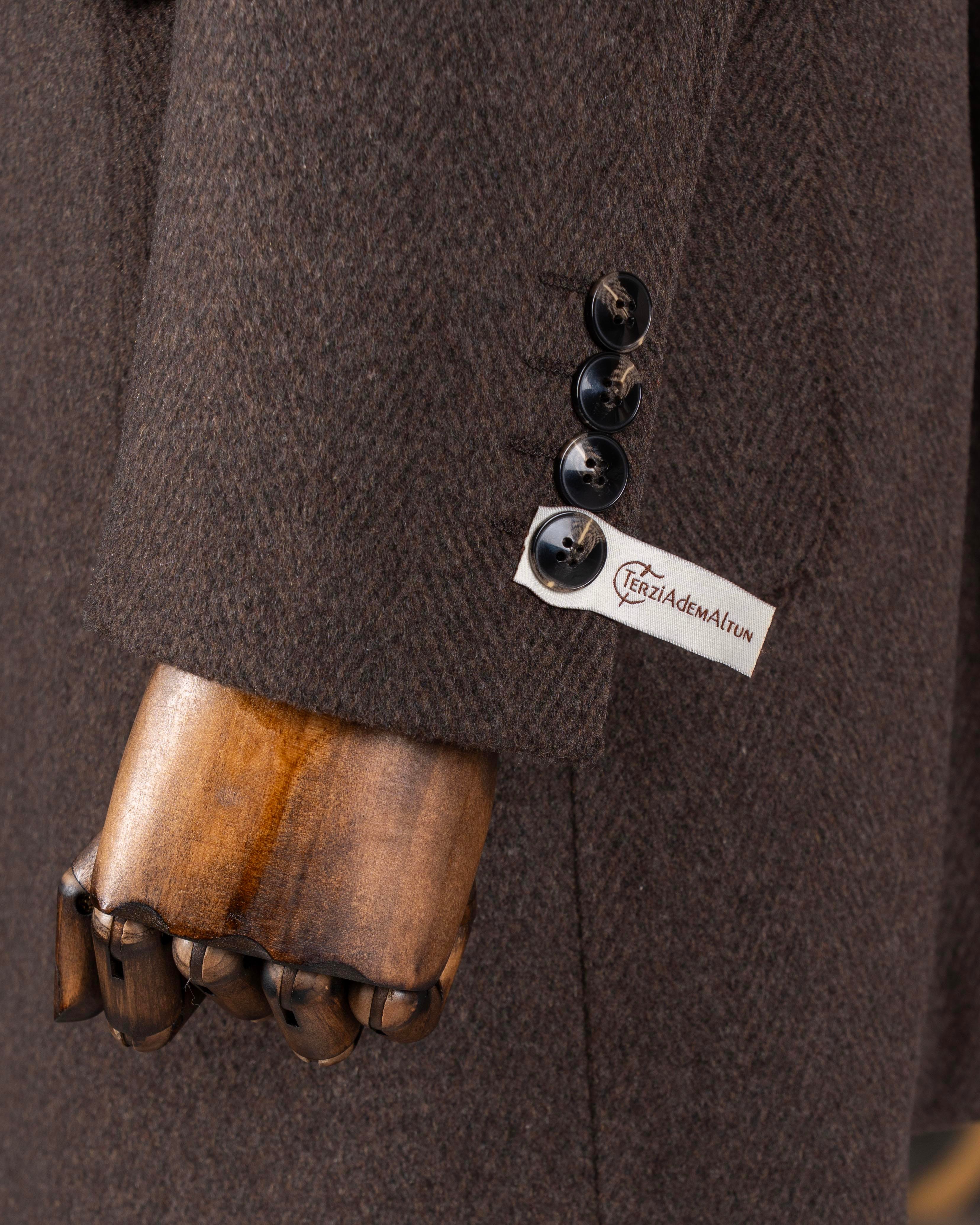 tritri&coページ TerziAdemAltun İtalyan stil slim fit kruvaze yün karışımlı kaşe