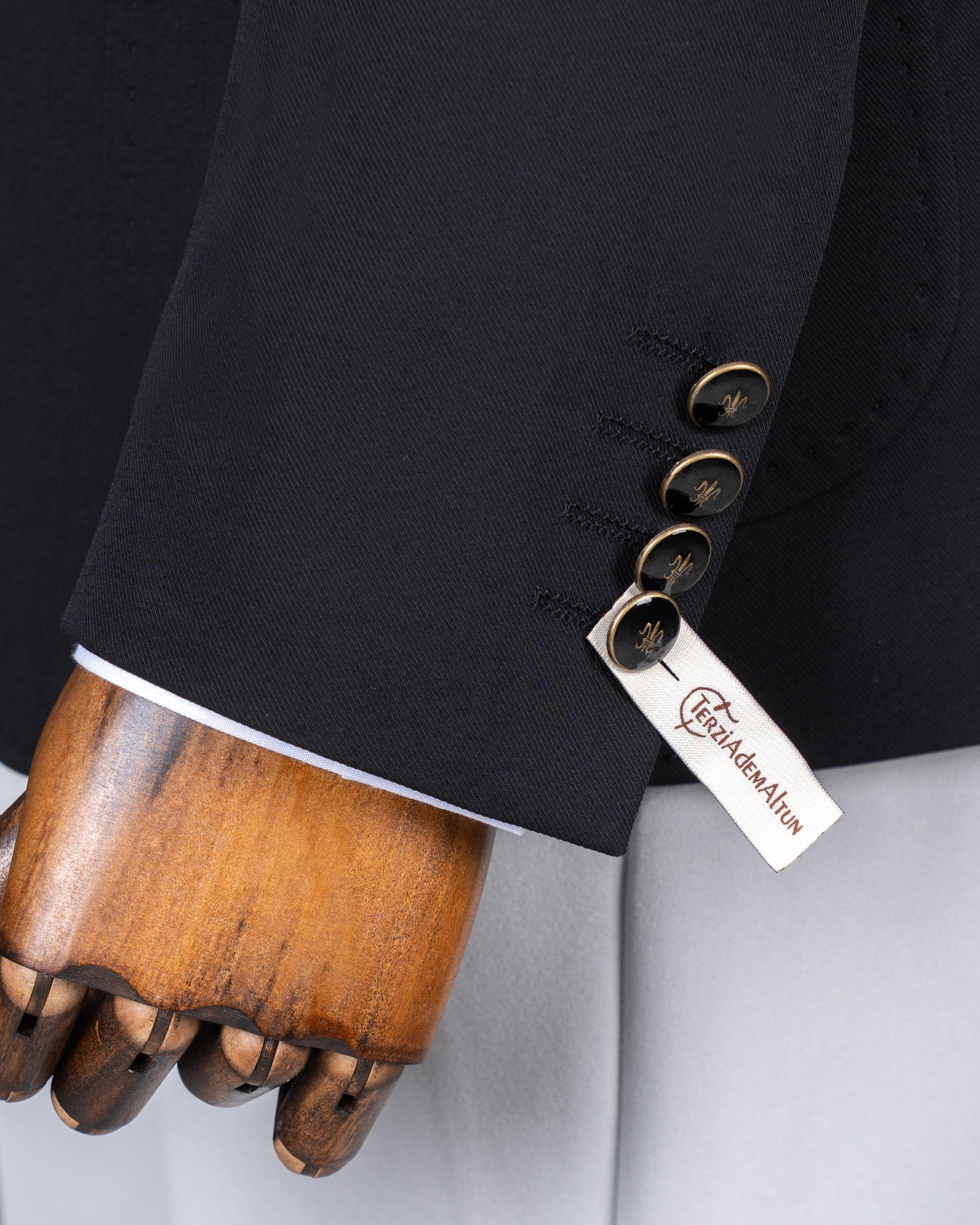 TerziAdemAltun İtalyan stil slim fit mono yaka erkek tek ceket