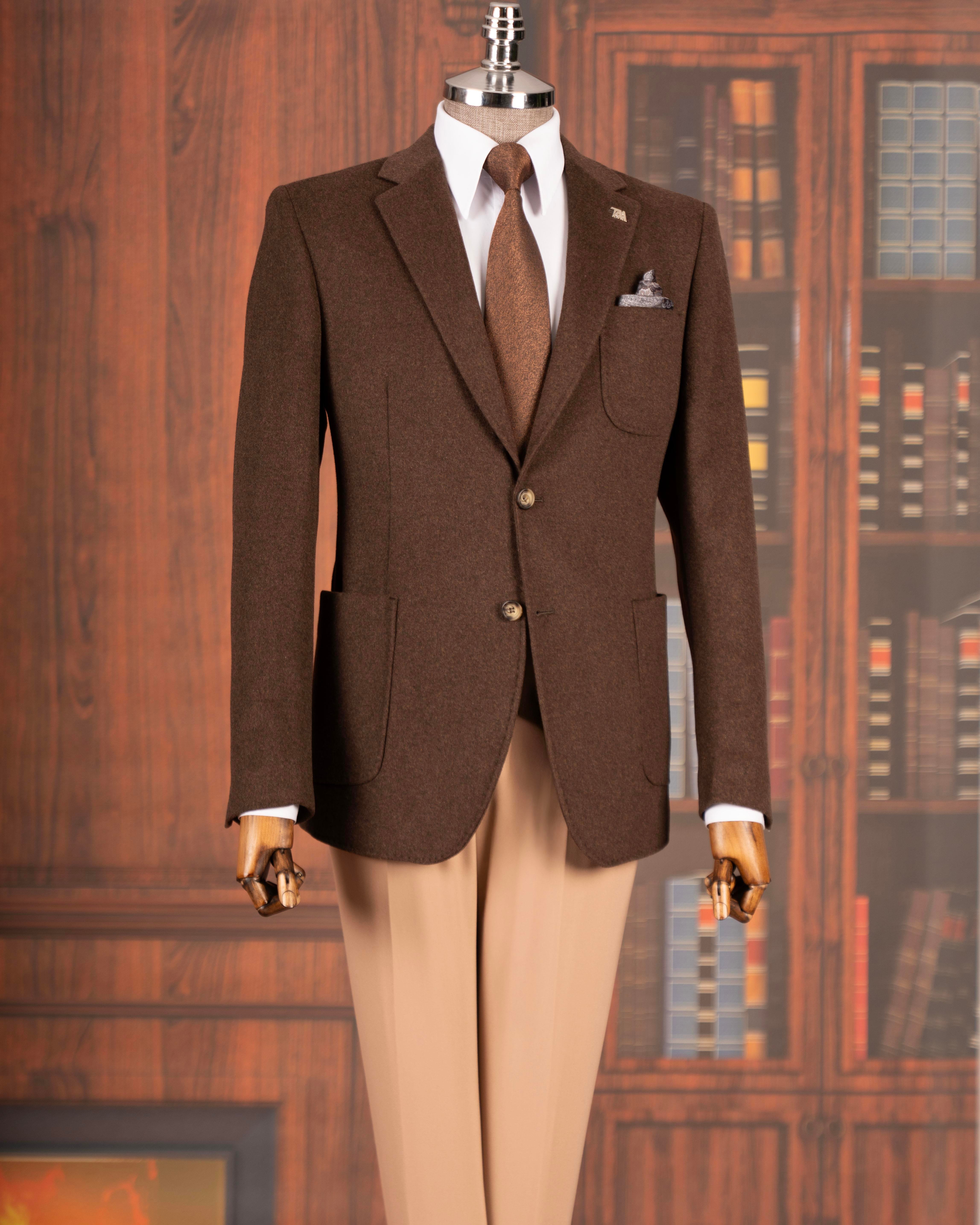 TerziAdemAltun İtalyan stil slim fit mono yaka torba cep erkek