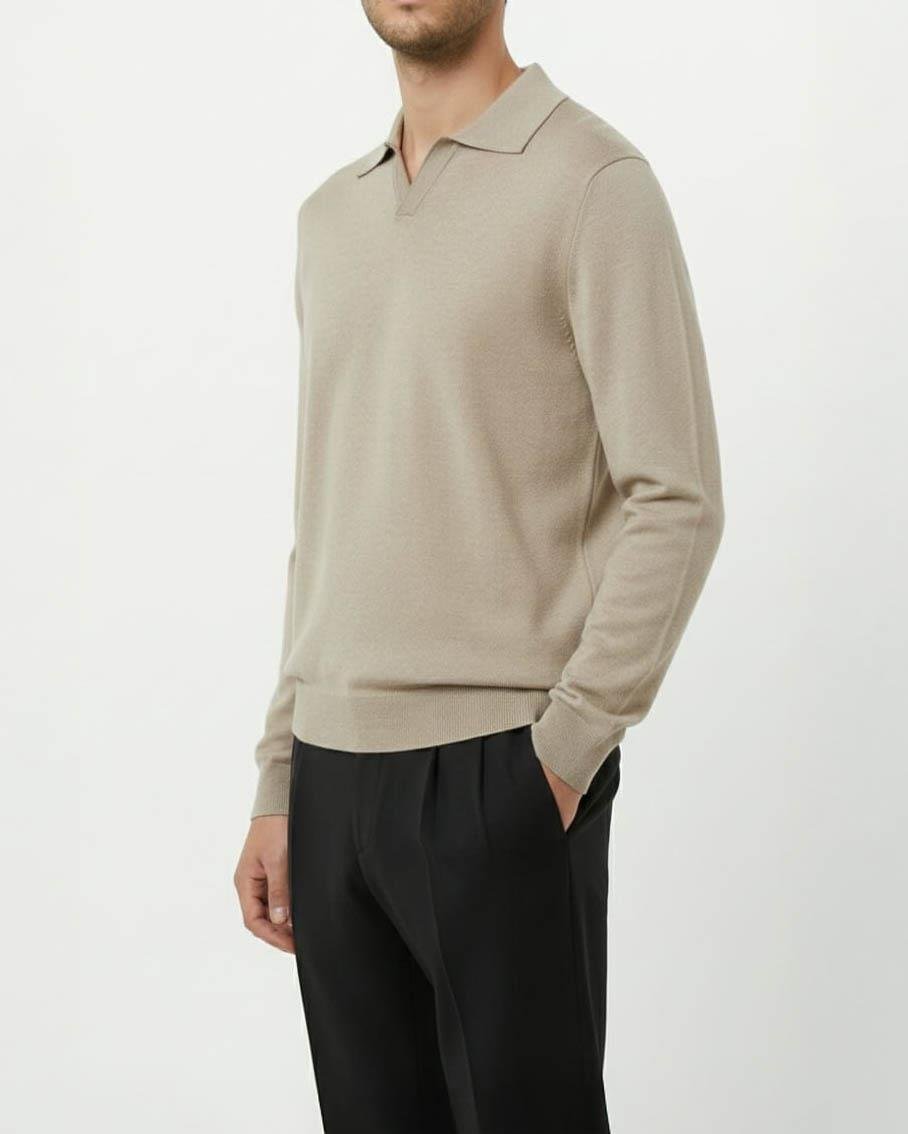 TerziAdemAltun İtalyan stil slim fit polo yaka erkek triko kazak
