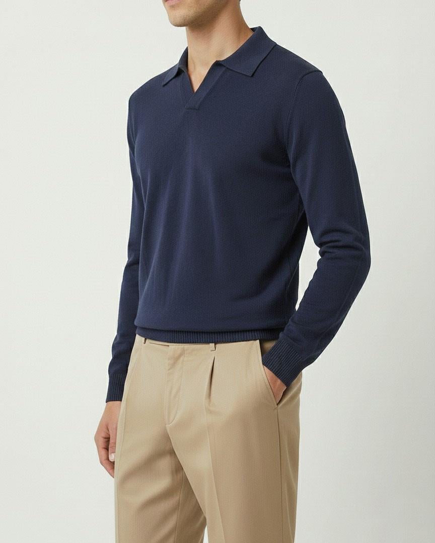TerziAdemAltun İtalyan stil slim fit polo yaka erkek triko kazak
