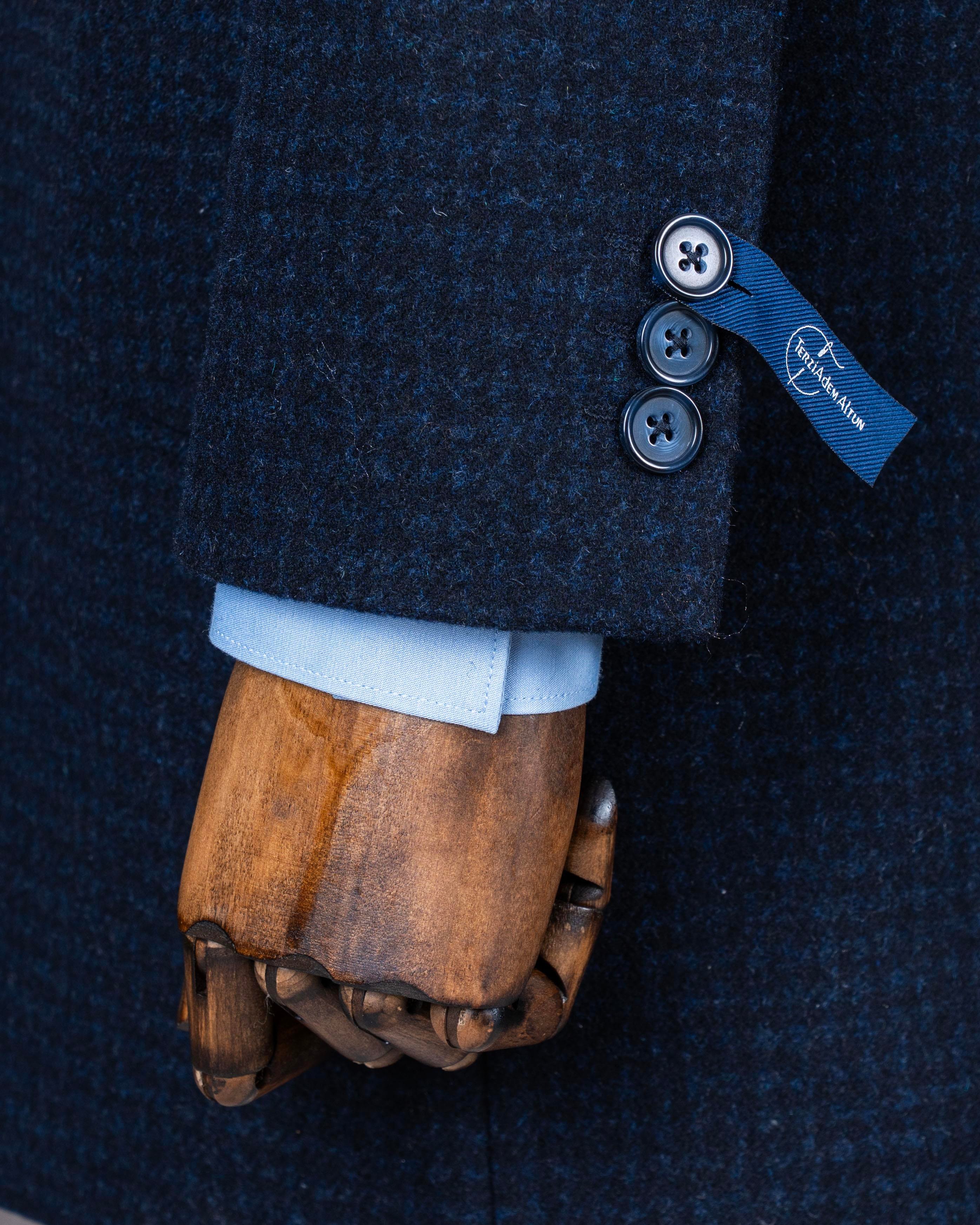 Italian style slim fit peak lapel wool blend cashmere men's coat