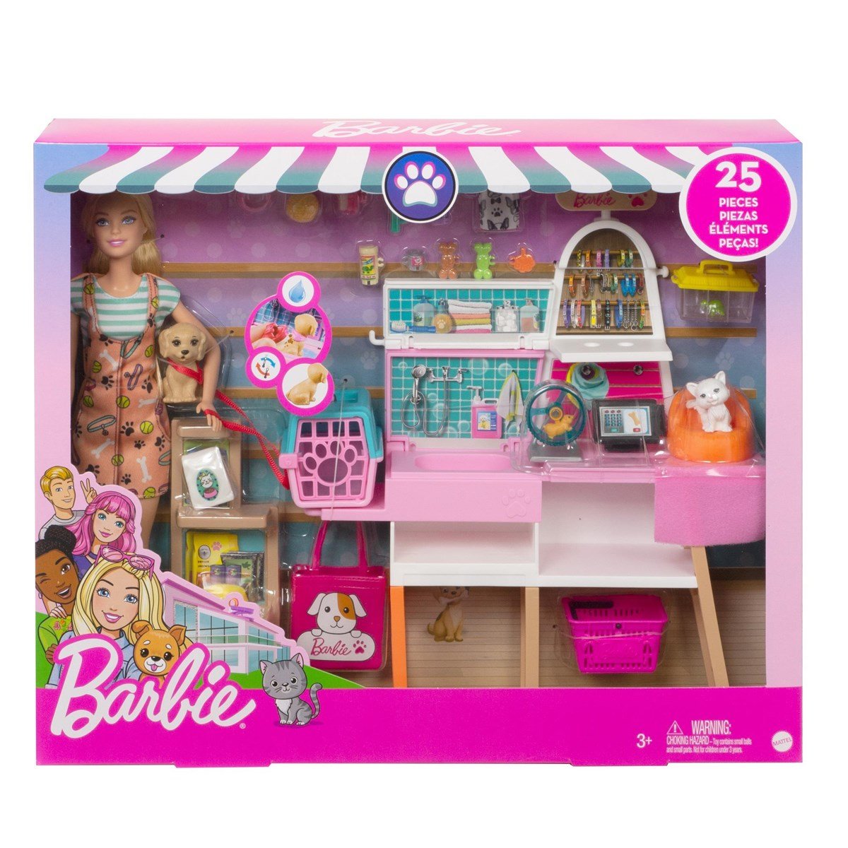 Barbie Bebek ve Evcil Hayvan Dükkanı Oyun Seti GRG90 - Toysall