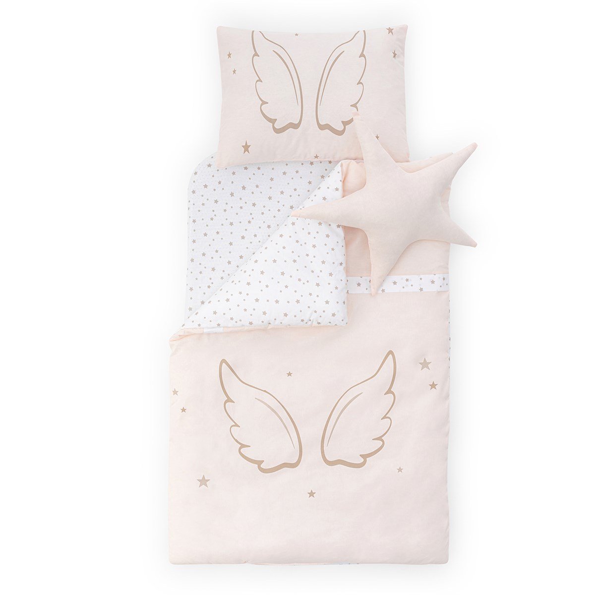 Angel Wings Anne Yanı 5 Parça Bebek Uyku Seti -Pembe