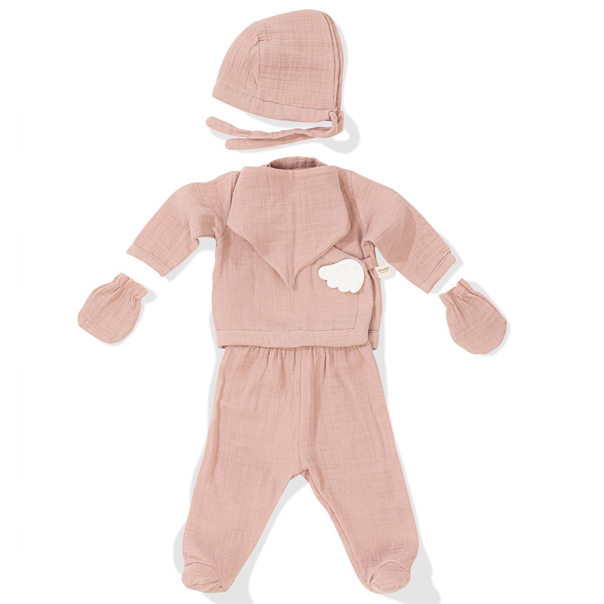 Angel Wings  Müslin 5li Yeni Doğan Seti-Pembe