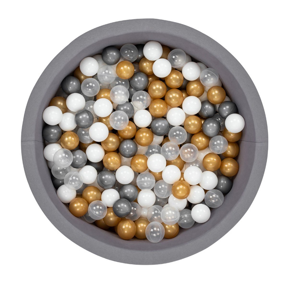 Wellgro Bubble Pops Gray Ball Pool - Grey/White/Transparent/Gold Top