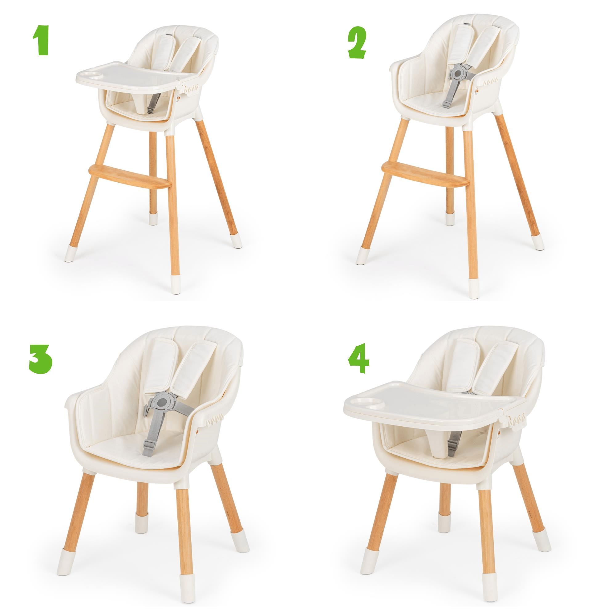 maru.mama ✨ Wellgro Neo 4in1 Ahşap Mama Sandalyesi
