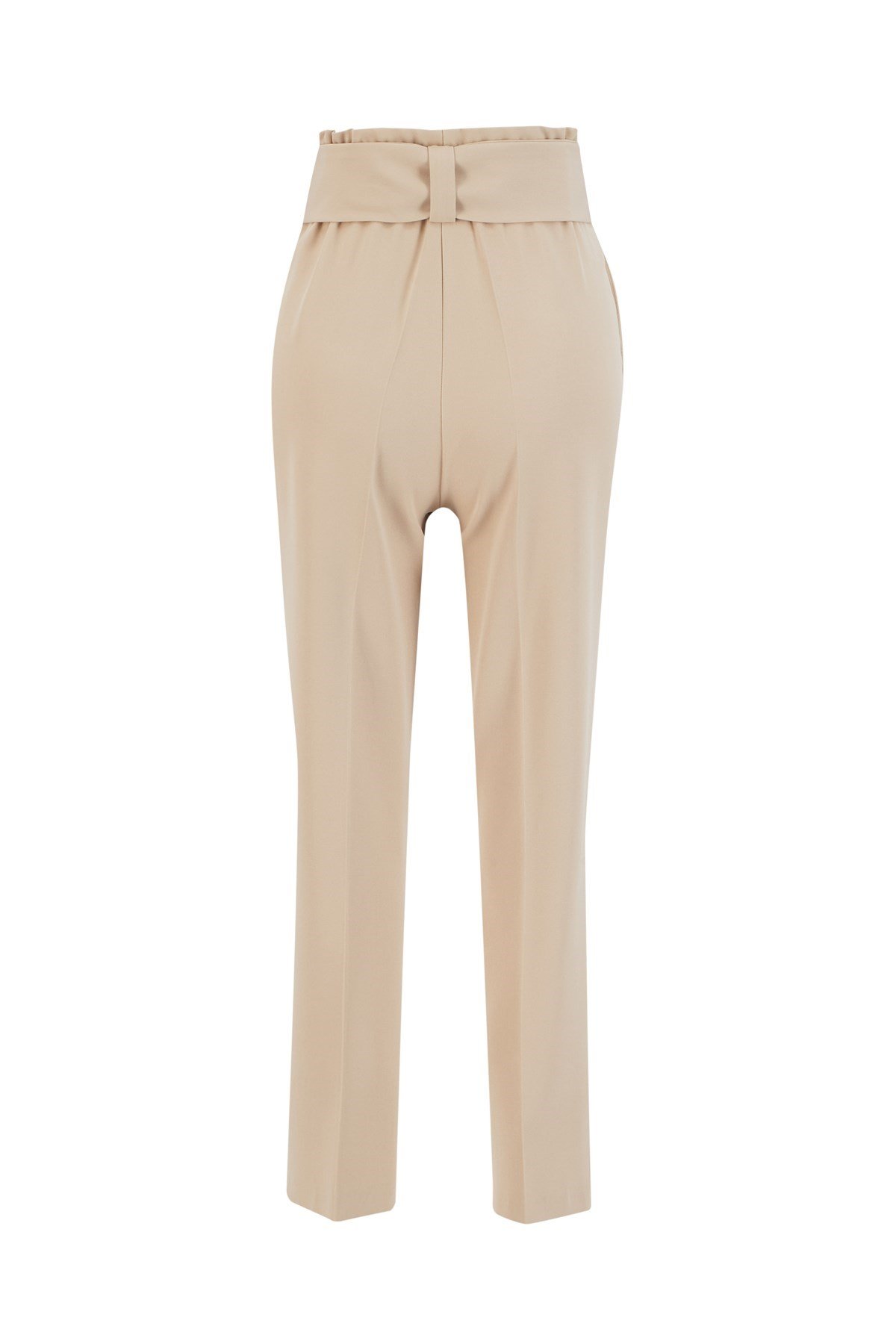 High Waist Belted Carrot Cut Trousers