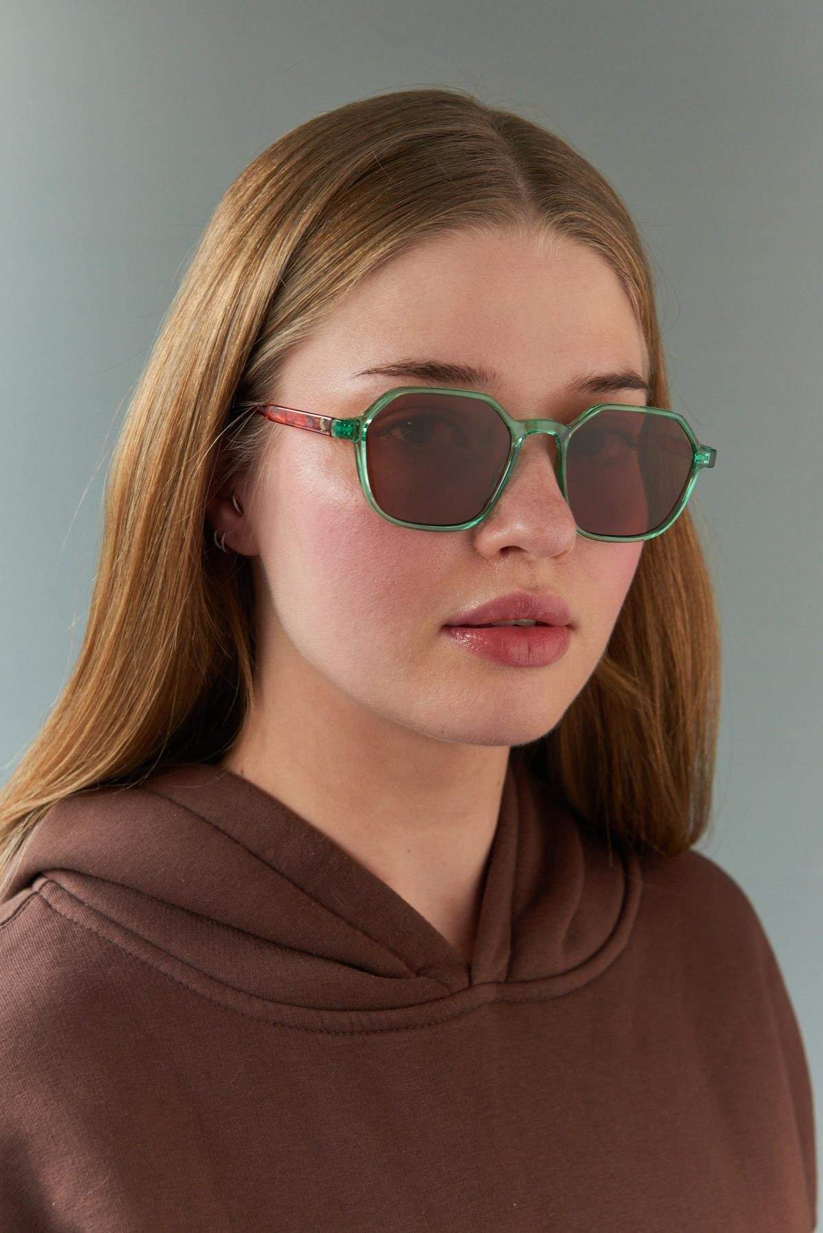 Sezar Green Leopard Brown Güneş Gözlüğü - Bilge Karga