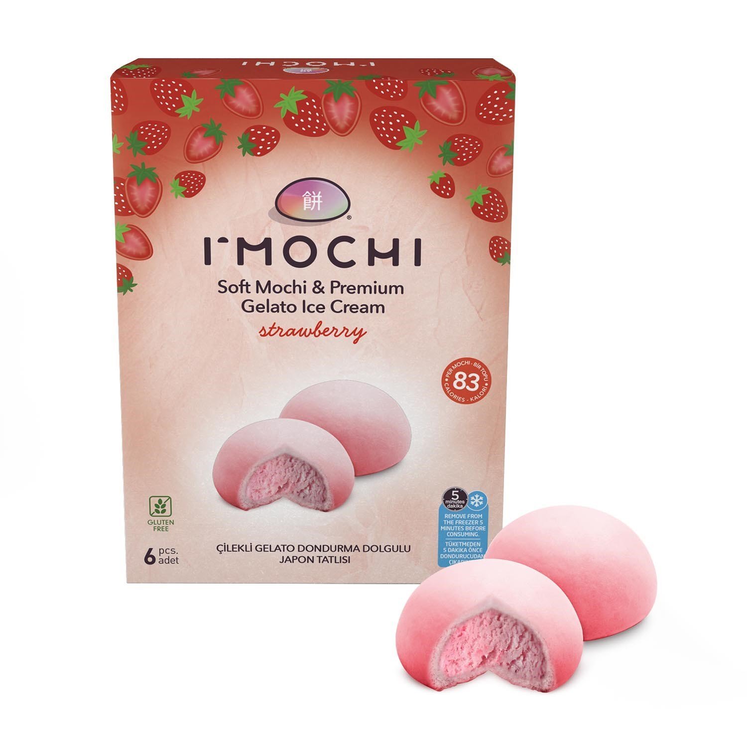 I'Mochi Çilekli Dondurmalı Mochi 6 Adet | Hazz