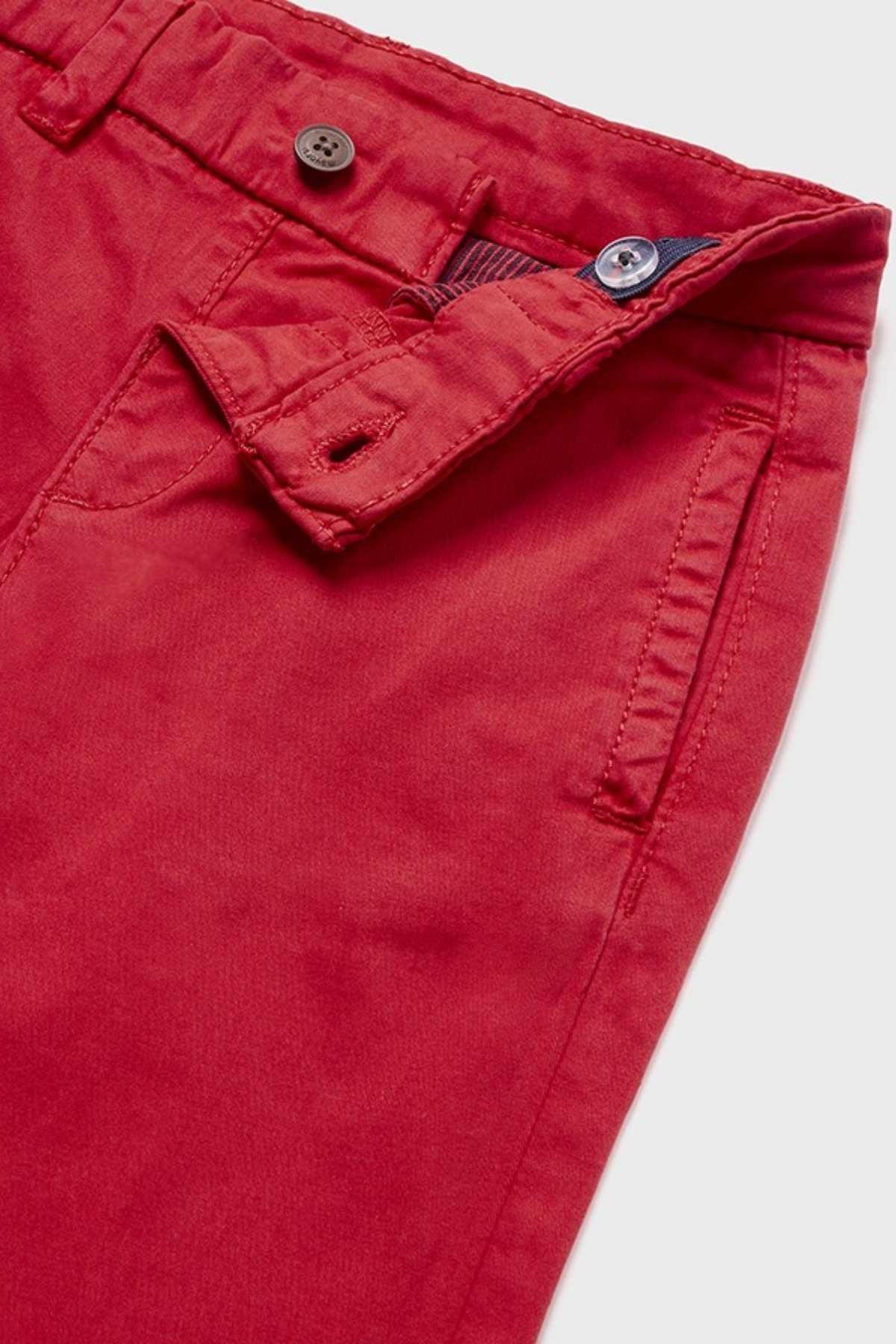12-36 Ay Erkek Bebek Gabardin Pantolon Kırmızı
