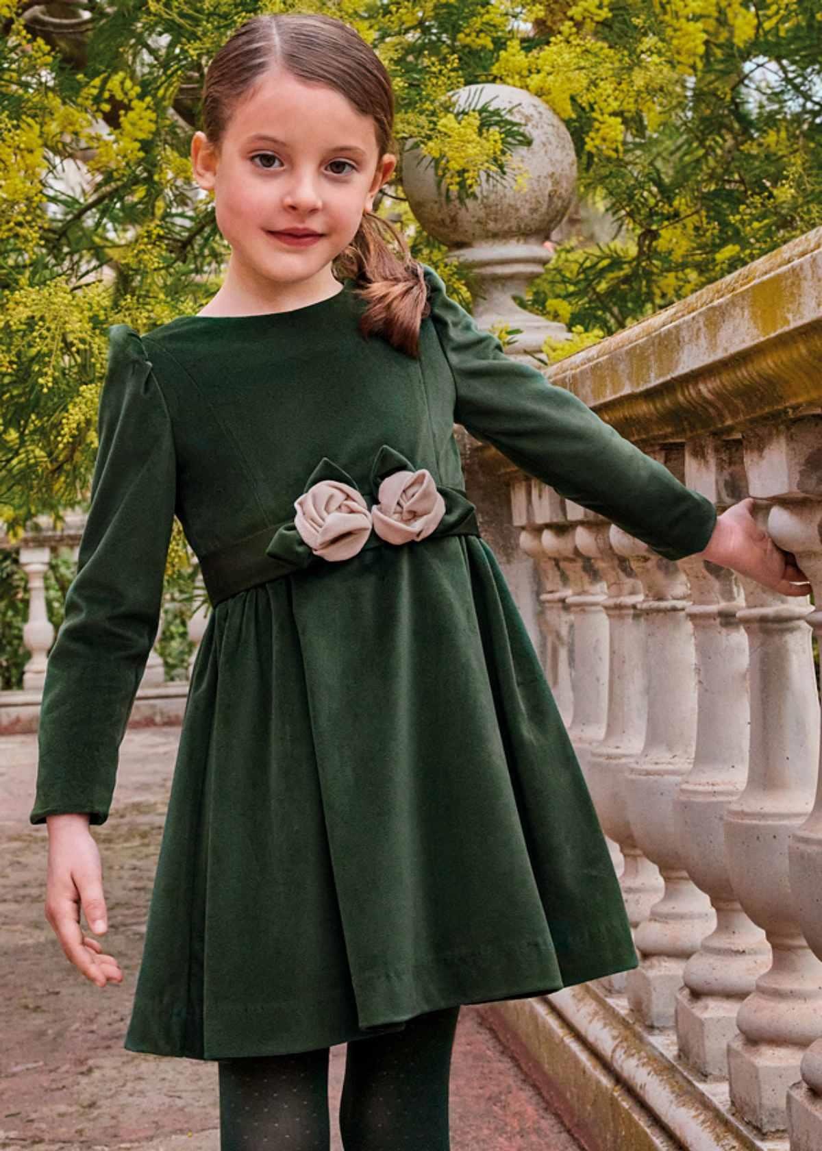 4-10 Yaş Kız Çocuk Elbise Yeşil