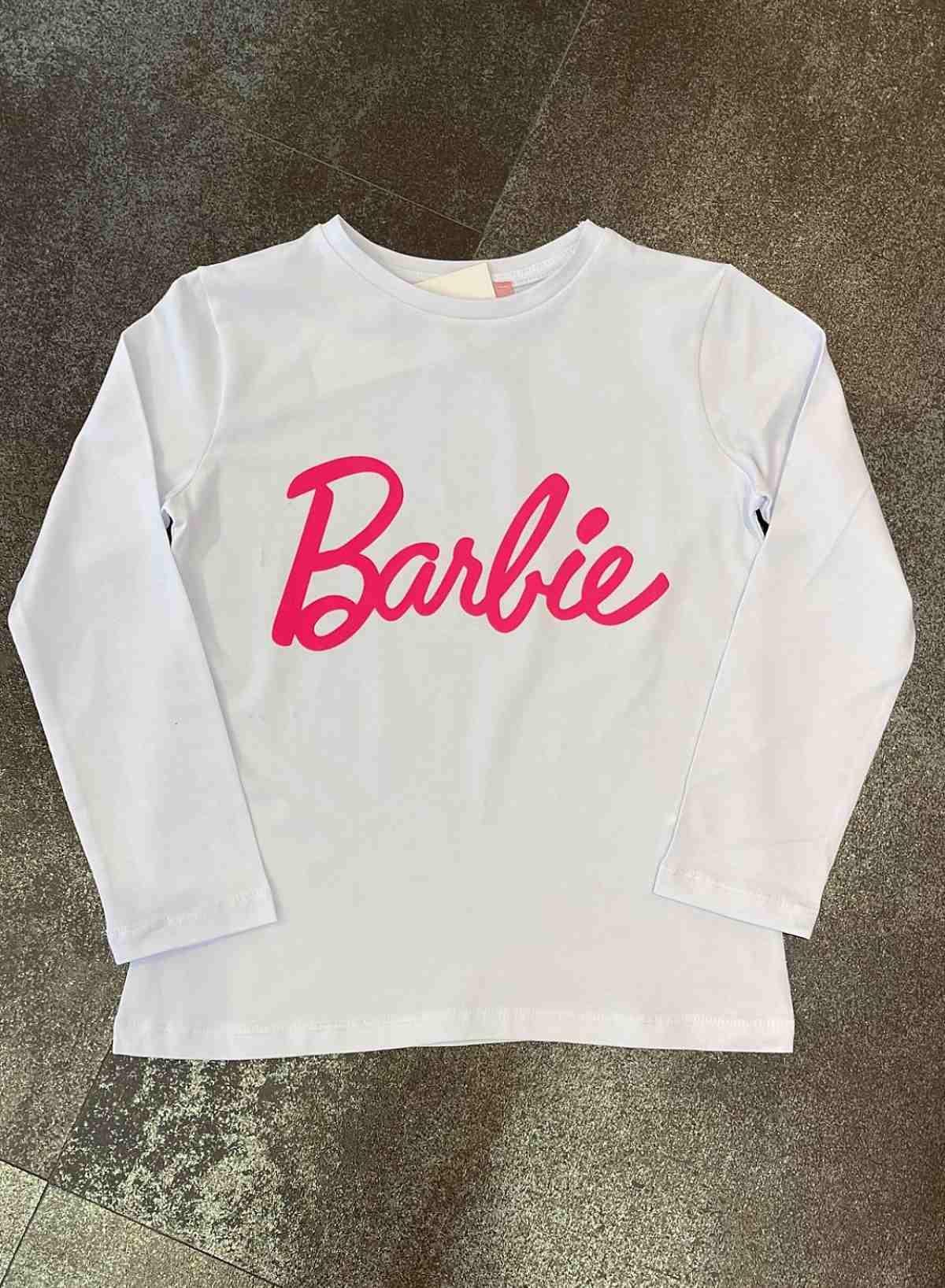 6-13 Yaş Kız Çocuk Barbie Tshirt Beyaz