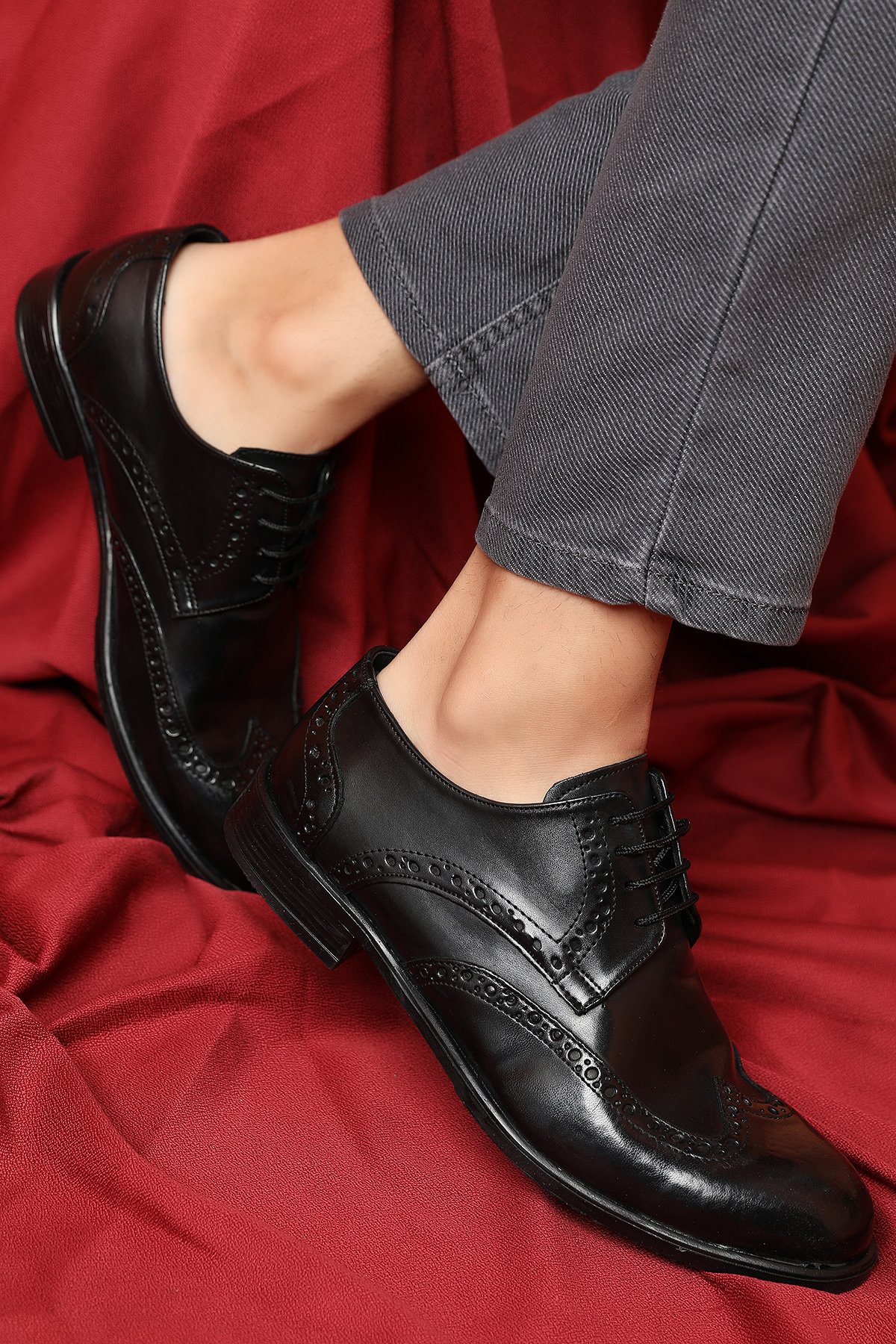 Siyah Bağcıklı Erkek Klasik Ayakkabı 305004- tozlu.com