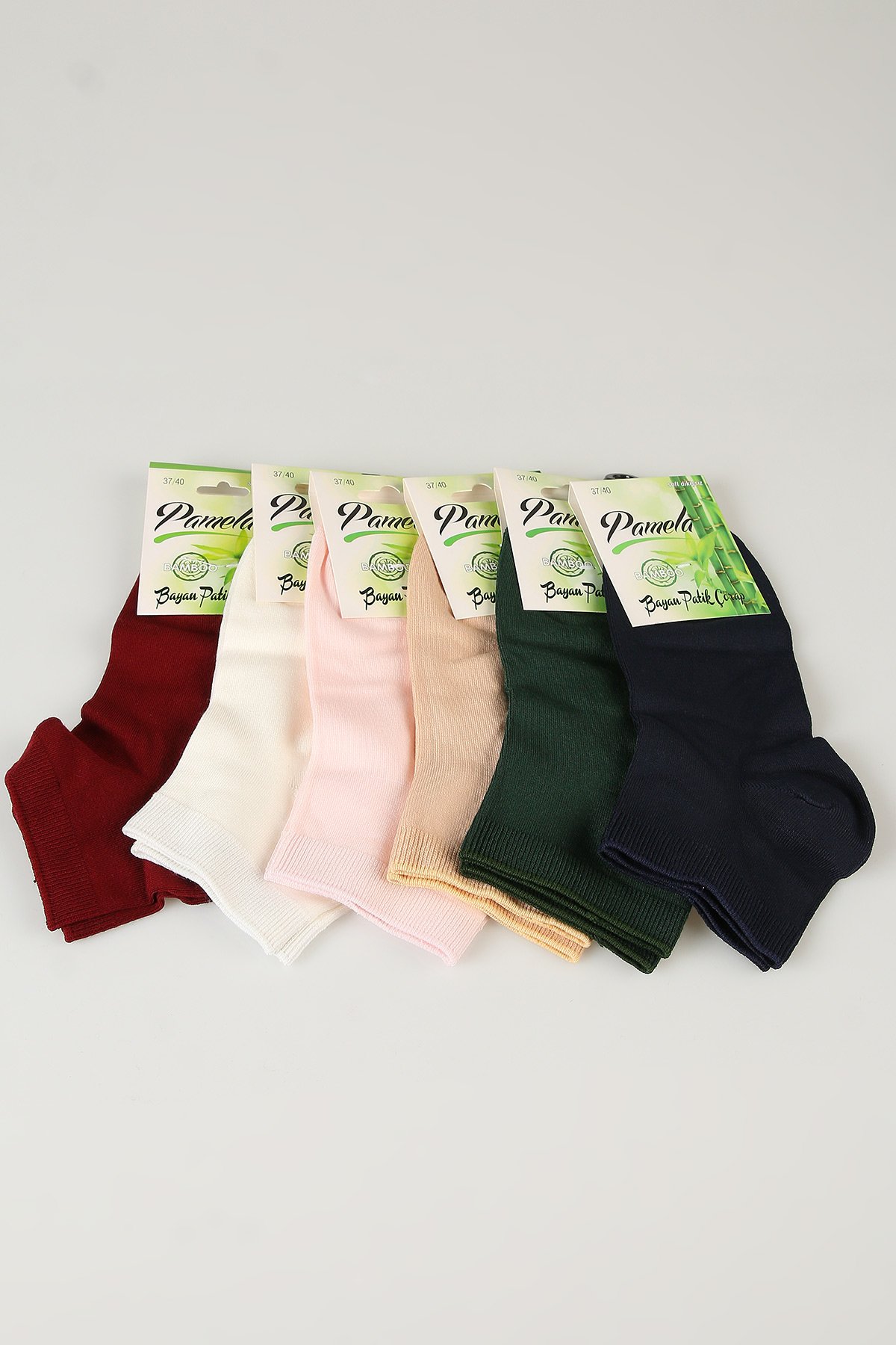 Renkli Dikişsiz 6lı Kadın Patik Çorap