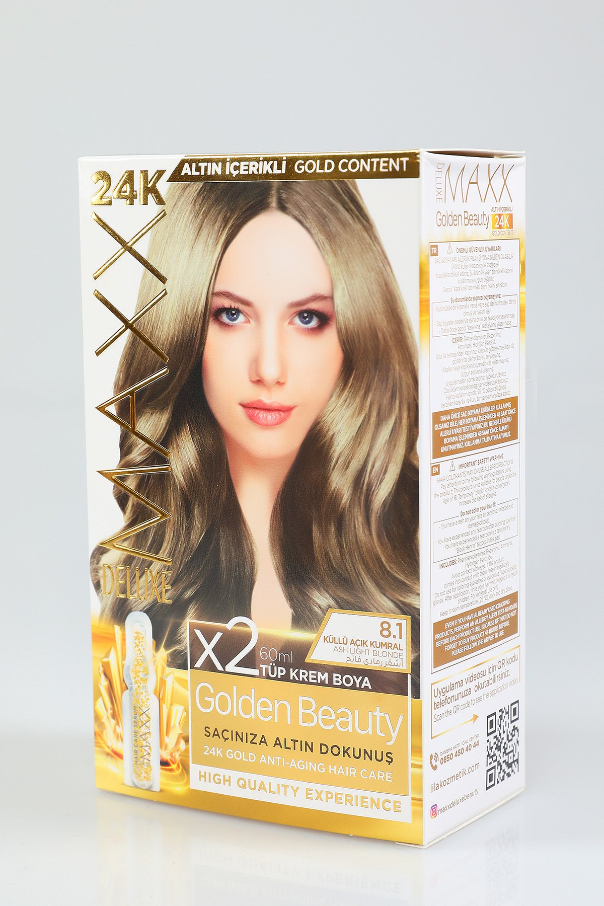 Standart Maxx Deluxe Golden Beauty Saç Boyası 8.1 Küllü Açık Kumral 450024-  tozlu.com