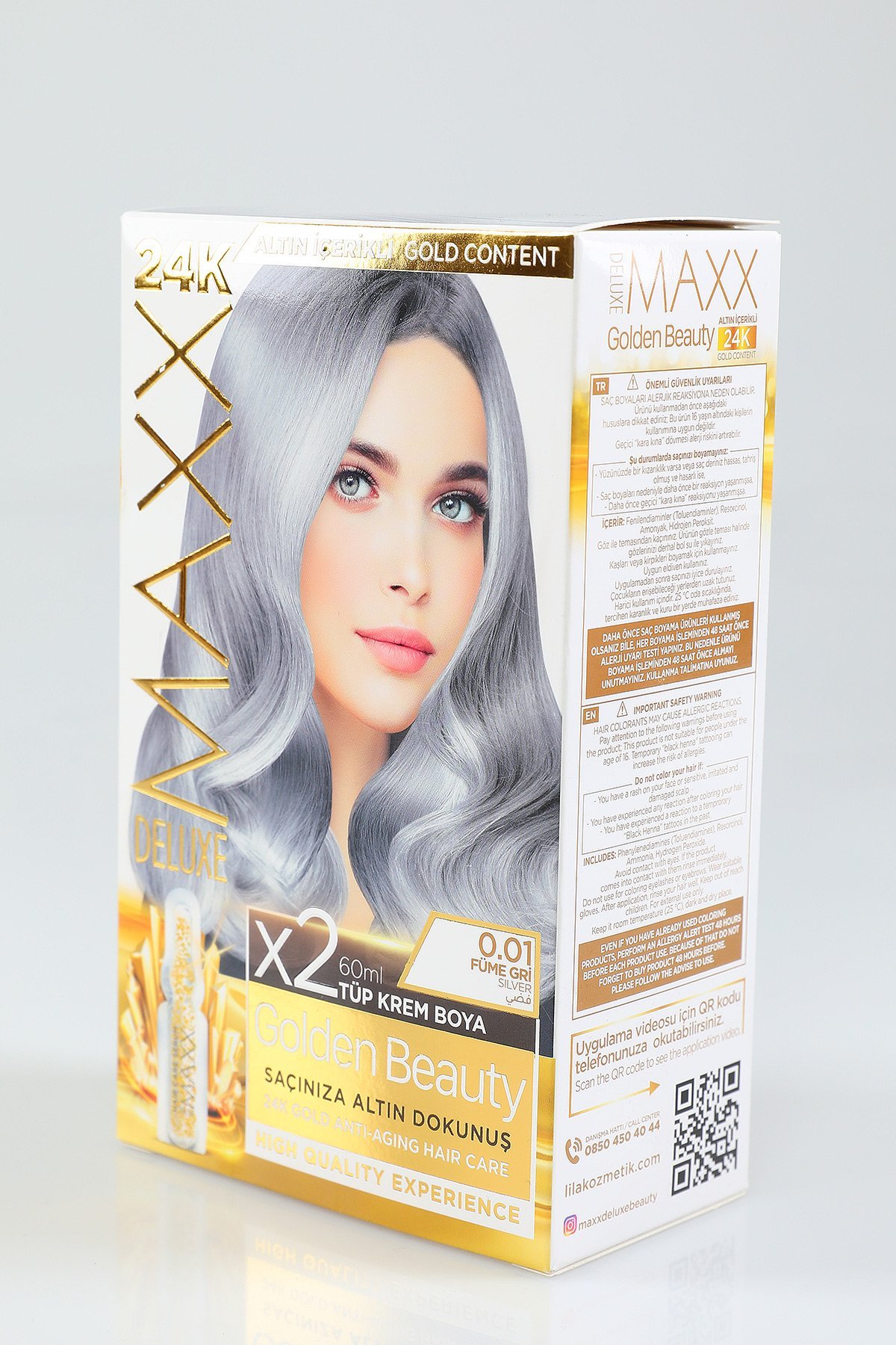 Standart Maxx Deluxe Golden Beauty Saç Boyası 0.01 Füme Gri 450047-  tozlu.com
