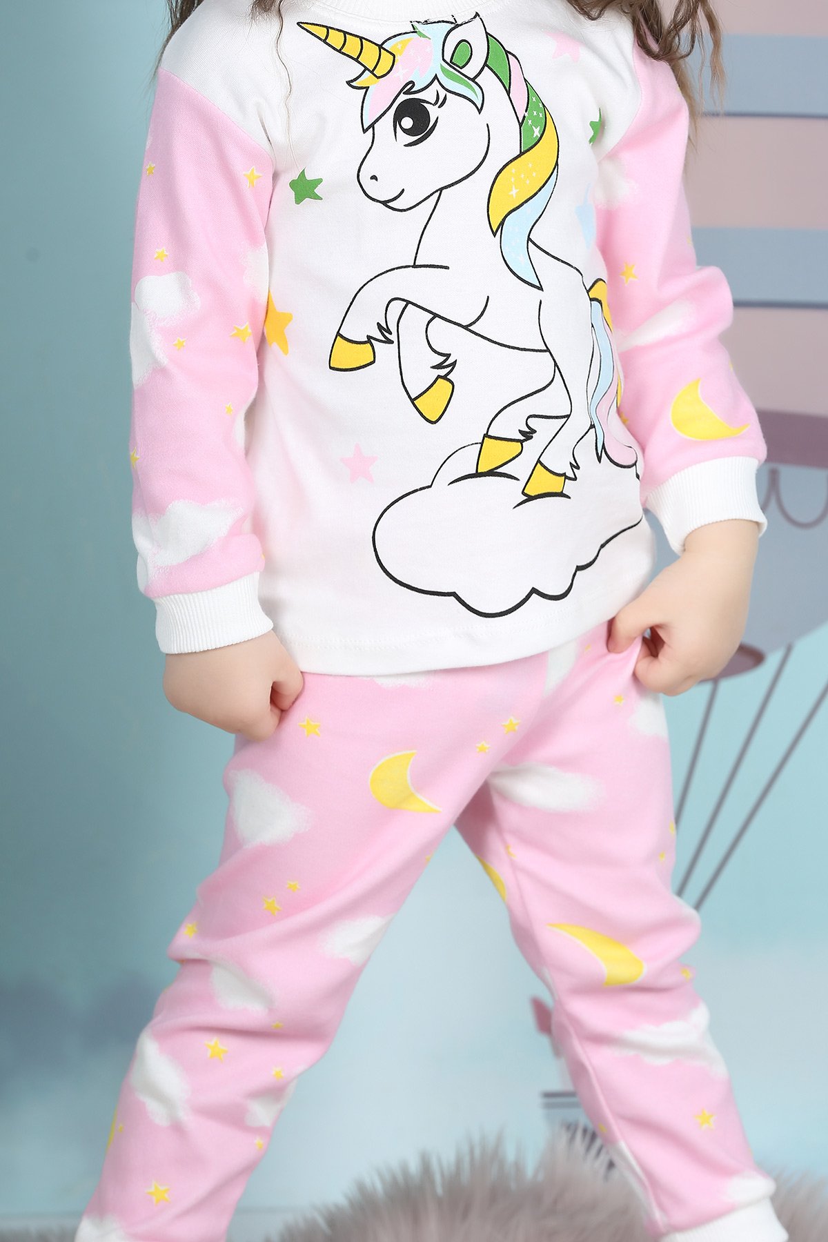 Unıcorn Kız Çocuk İkili Pijama Takım
