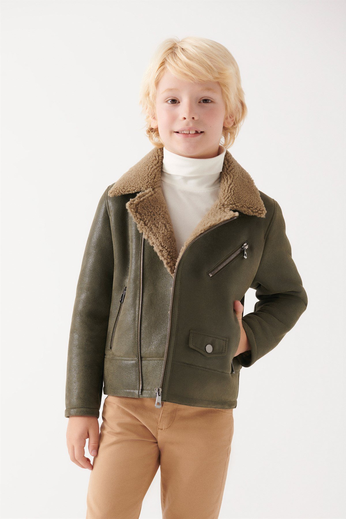 Boy sales shearling coats