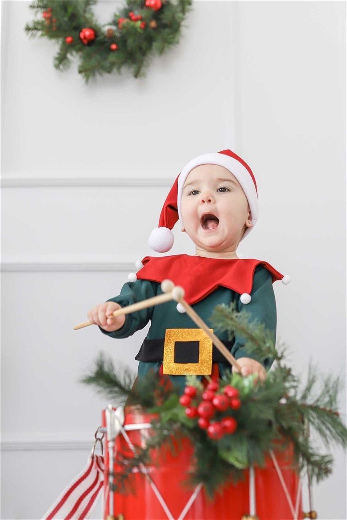 Küçük Elf Yılbaşı Bebek Elbisesi / Yılbaşı Konsept Çekimi / Yılbaşı  Fotografları / Yılbaşı Süsleri