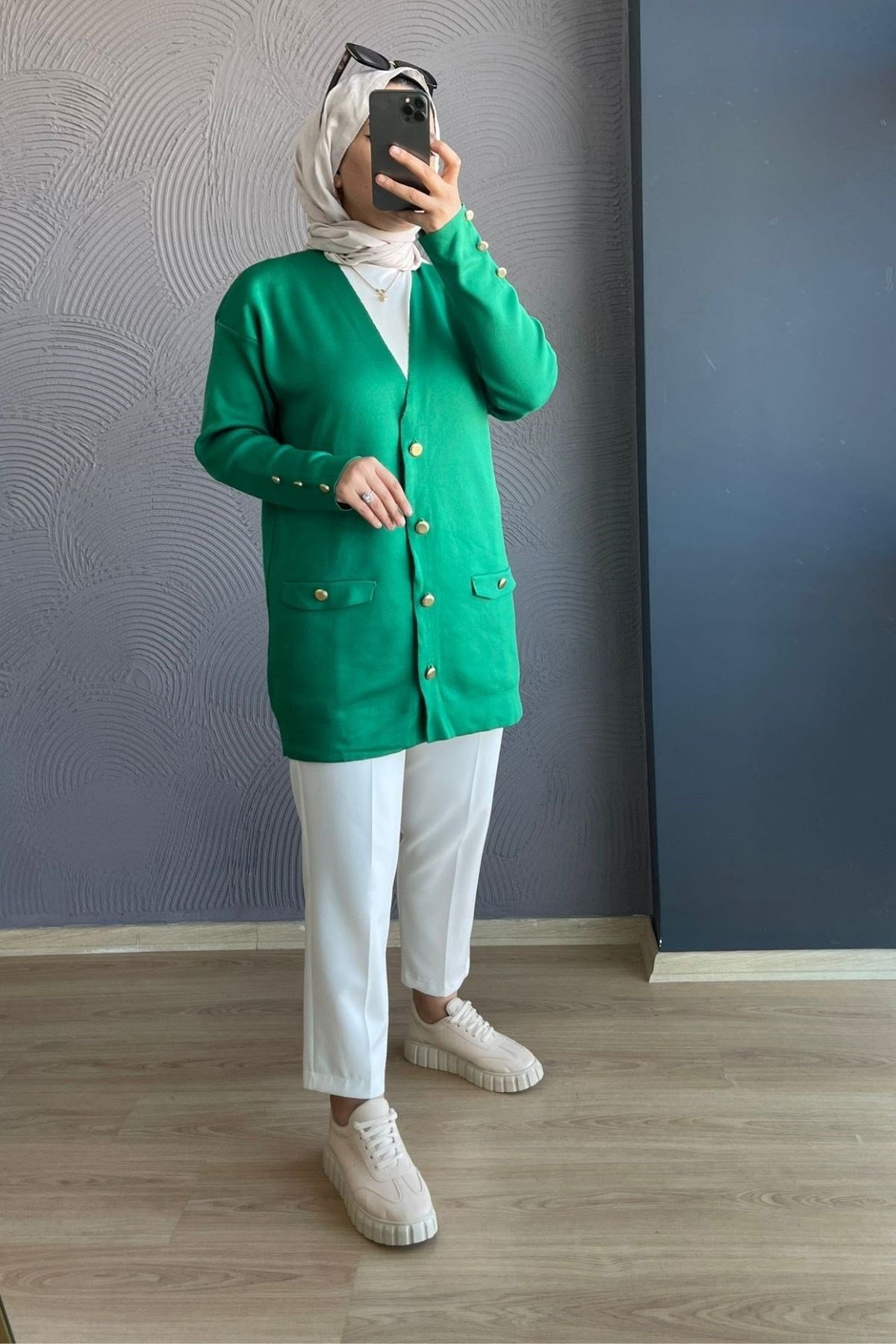 Çelik Örme Triko Hırka Benetton – Haza Moda | Tesettür Giyim