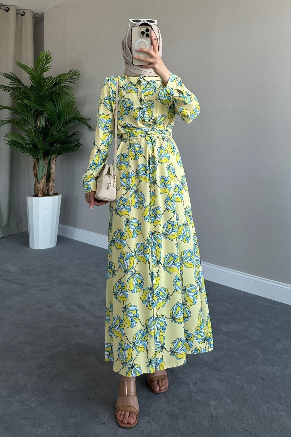 Melissa Elbise Sarı – Haza Moda | Tesettür Giyim