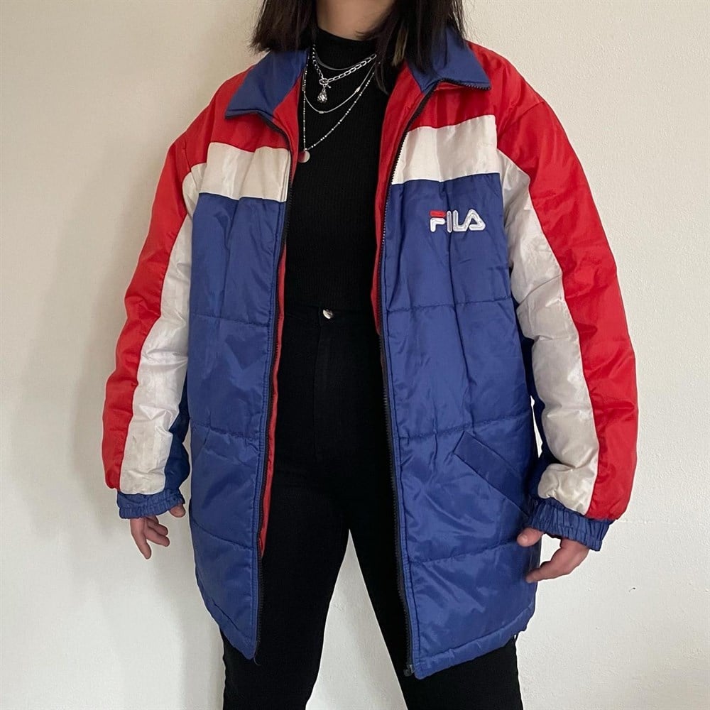 F LA Vintage unisex cift tarafl 90s mont