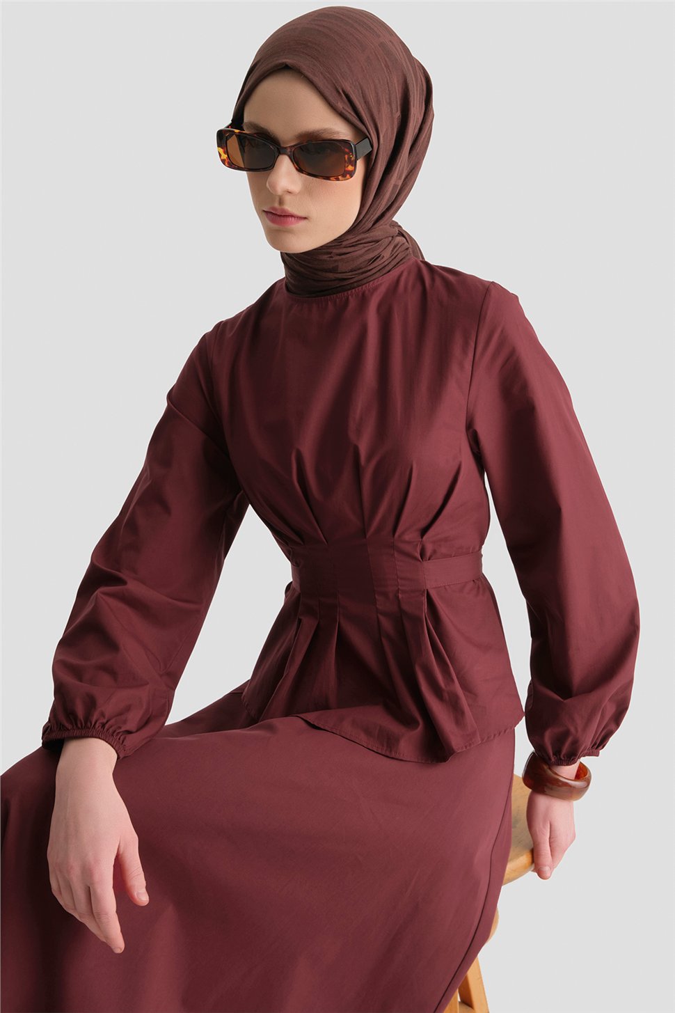 トップス gadid anoniem BEGBIE set woolrich Bağlama Detaylı Takım Bordo AGTK1308-BRD | Armine