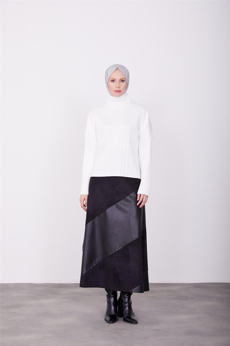 Armine Pliseli Örme Bluz 23K3216 Ekru | Armine